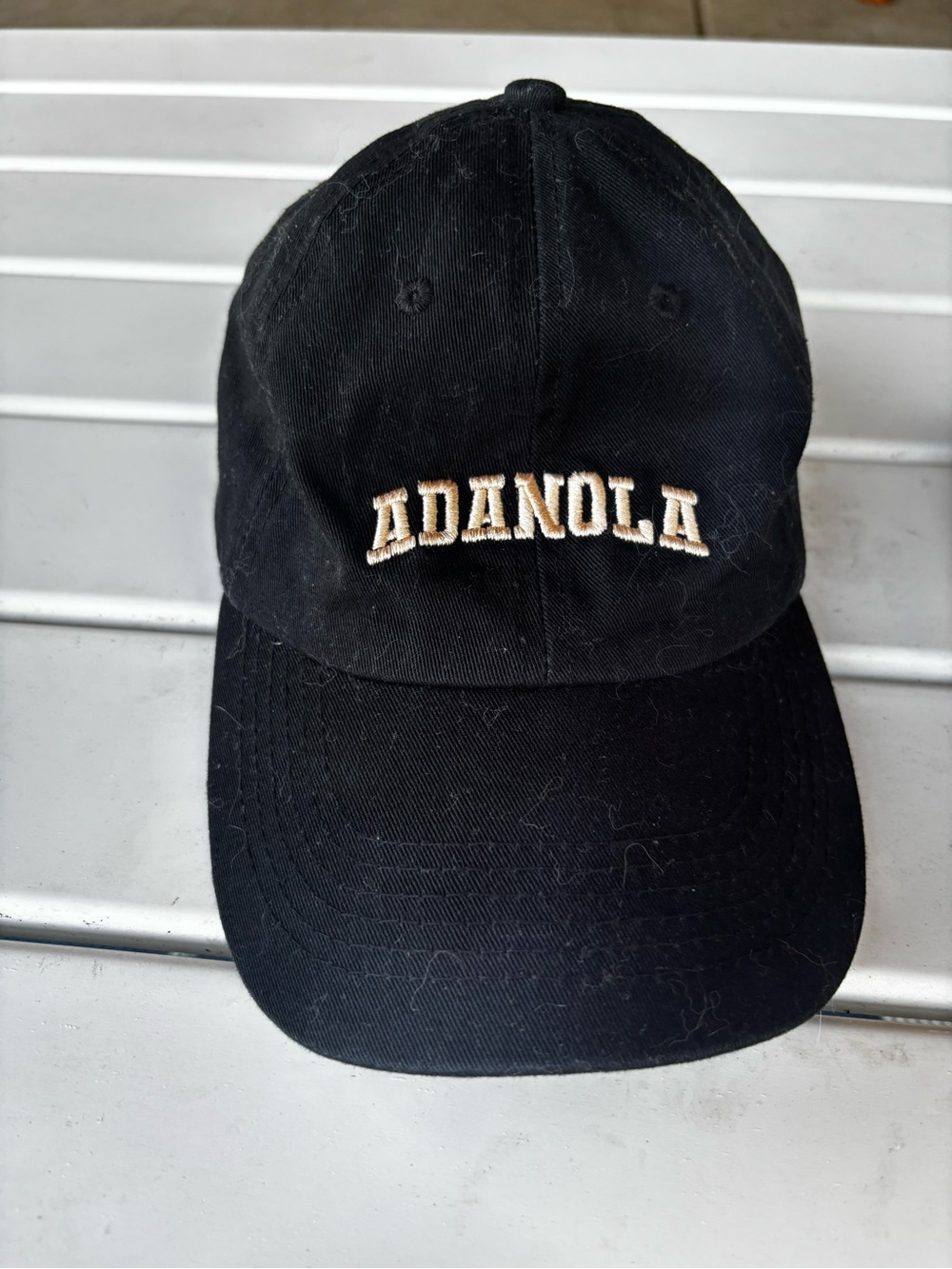Adanola Black Cap with Cream Embroidered Logo